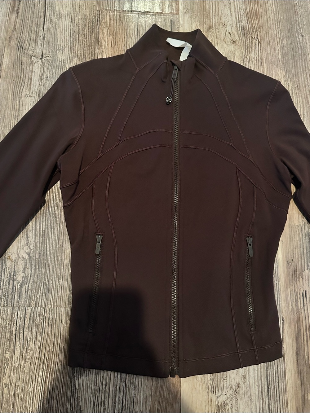 lululemon athletica Chocolate Brown Crop-Zip Bomber Jacket - Picture 3 of 4